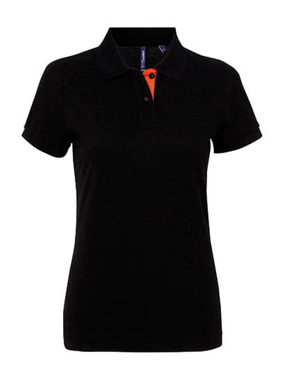 Women´s Classic Fit Contrast Polo — Black