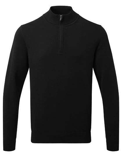 Men´s Cotton Blend 1/4 Zip Sweater — Black