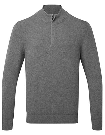 Men´s Cotton Blend 1/4 Zip Sweater — Charcoal