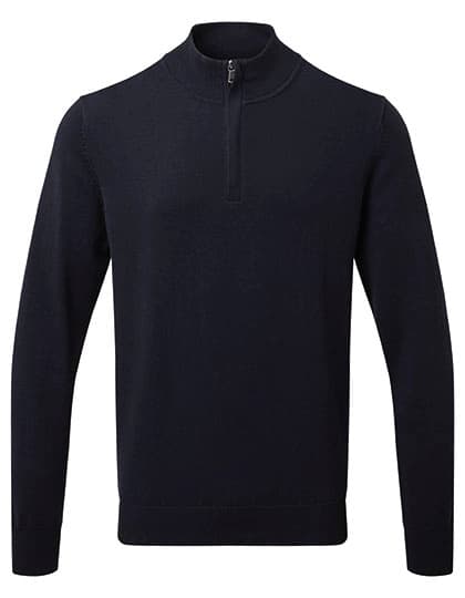 Men´s Cotton Blend 1/4 Zip Sweater — French Navy