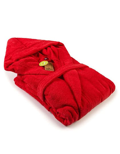 Bathrobe With Hood — Fire Red