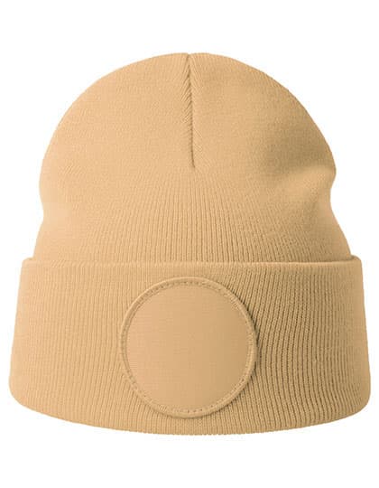Wind-S Circular Patch Beanie — Beige