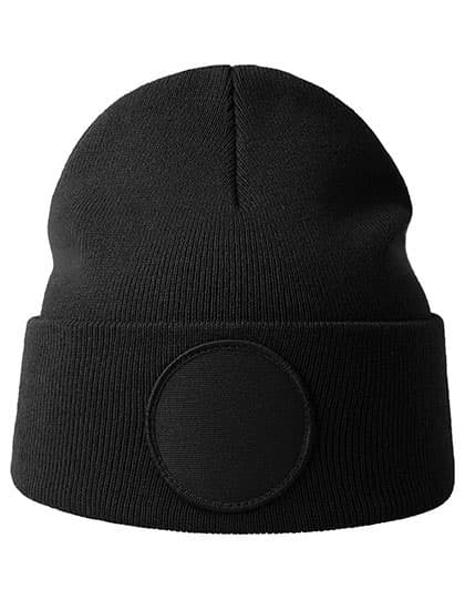 Wind-S Circular Patch Beanie — Black