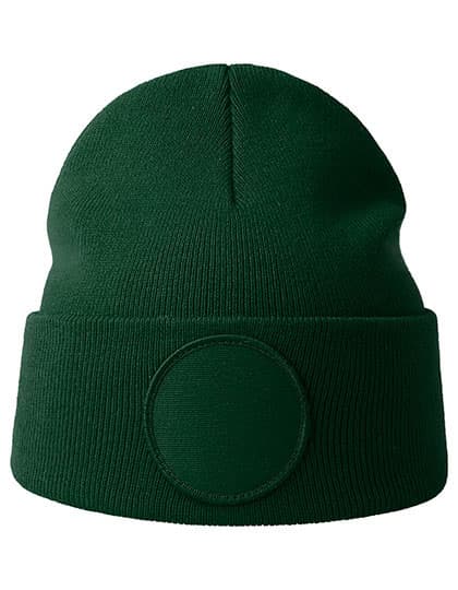 Wind-S Circular Patch Beanie — Bottle Green