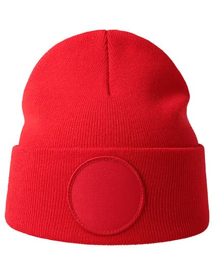 Wind-S Circular Patch Beanie — Red