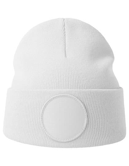 Wind-S Circular Patch Beanie — White
