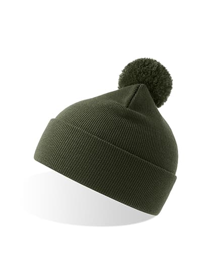 Wind-S Beanie with Pompom — Olive
