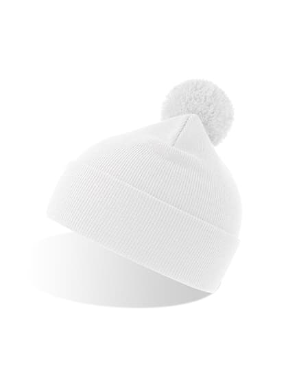 Wind-S Beanie with Pompom — White