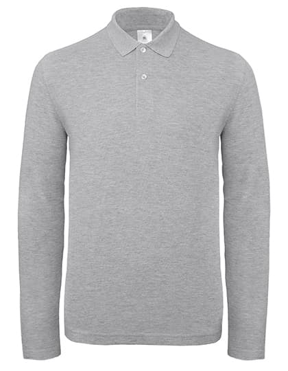 Men´s Long Sleeve Polo ID.001 — Heather Grey
