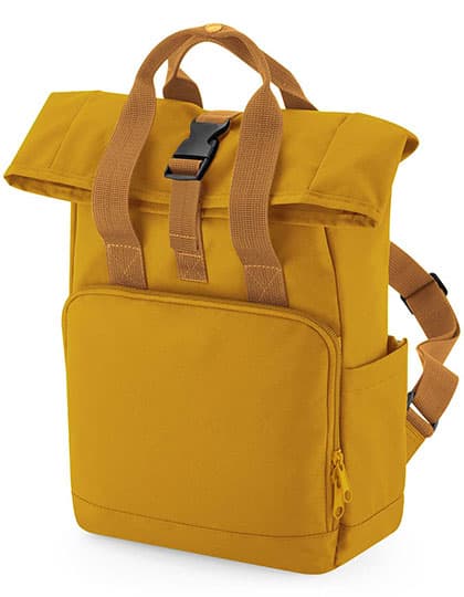 Recycled Mini Twin Handle Roll-Top Backpack — Mustard
