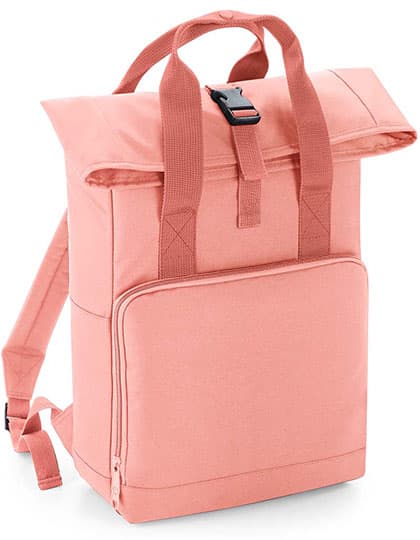 Twin Handle Roll-Top Backpack — Blush Pink