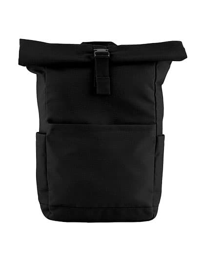 Premium Recycled Roll Top Backpack — Black