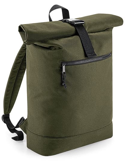 Recycled Roll-Top Backpack — Military Green
