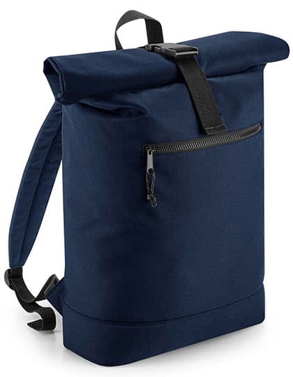 Recycled Roll-Top Backpack — Navy