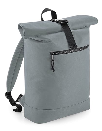 Recycled Roll-Top Backpack — Pure Grey