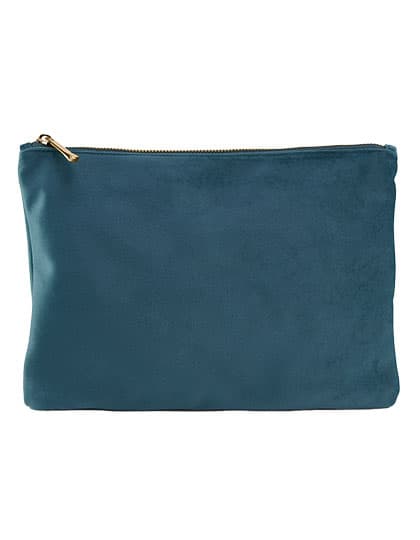Velvet Accessory Pouch — Blue Topaz
