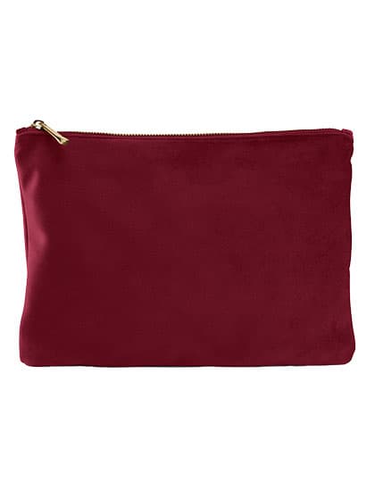 Velvet Accessory Pouch — Ruby Red
