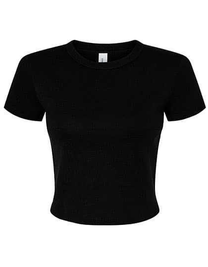 Women´s Micro Rib Baby Tee — Solid Black Blend