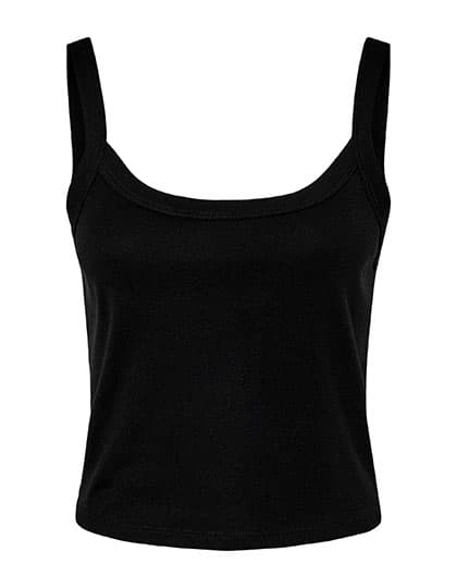 Women´s Micro Rib Spaghetti Strap Tank — Solid Black Blend