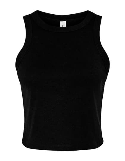 Women´s Micro Rib Racer Tank — Solid Black Blend