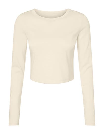 Women´s Micro Rib Long Sleeve Baby Tee — Solid Natural Blend