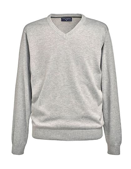 Men´s V-Neck Jumper Boston — Silver