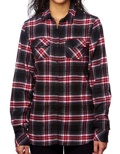 Ladies´ Woven Plaid Flannel Shirt — Red Check