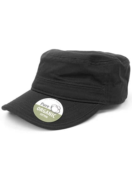 Organic Cotton Army Cap Washed — Black