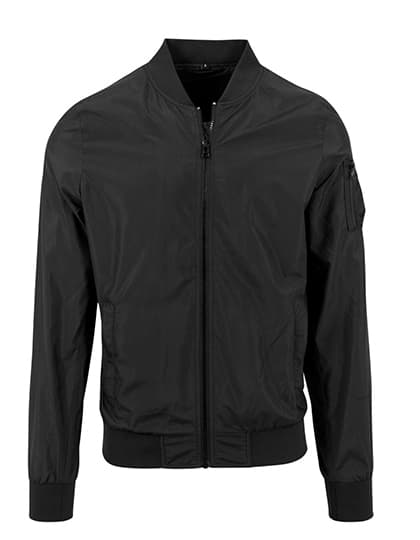 Nylon Bomber Jacket — Black