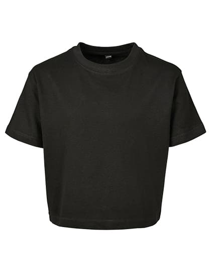 Girls Cropped Jersey Tee — Black
