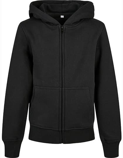 Kids´ Organic Basic Zip Hoody — Black