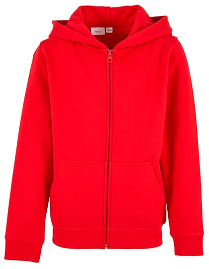 Kids´ Organic Basic Zip Hoody — City Red
