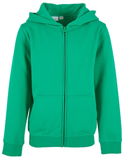 Kids´ Organic Basic Zip Hoody — Grass Green