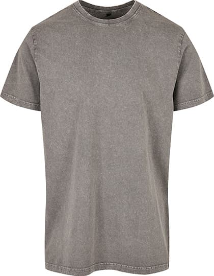Acid Washed Round Neck Tee — Asphalt