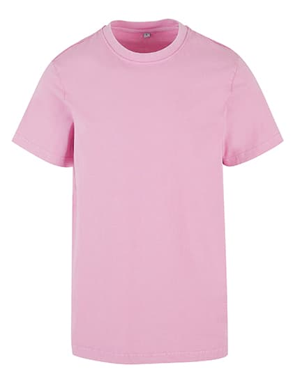 Acid Washed Round Neck Tee — Soft Pink