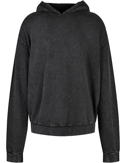 Acid Washed Oversize Hoody — Black