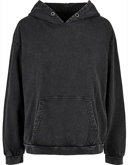 Ladies´ Acid Washed Oversize Hoody — Black