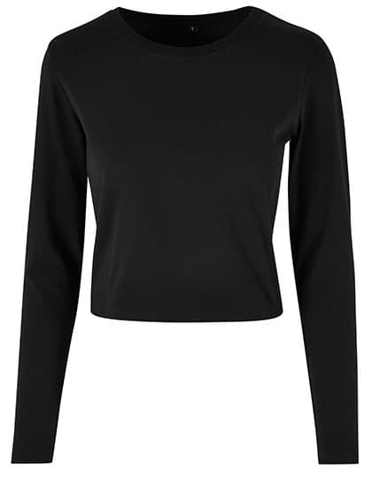 Ladies Short Longsleeve Tee — Black