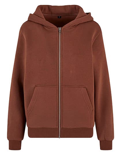 Ladies Fluffy Zip Hoody — Chocolate Brown