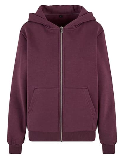 Ladies Fluffy Zip Hoody — Plum Purple