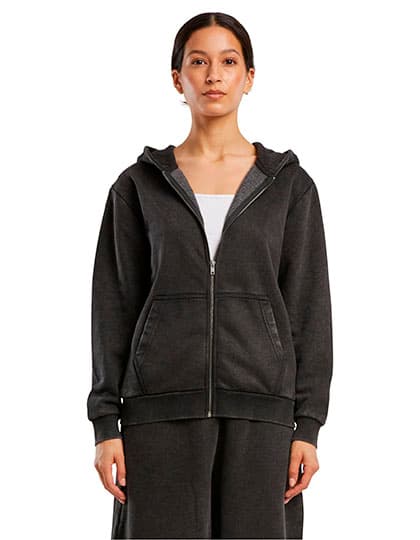 Ladies Vintage Heavy Zip Hoody — Black