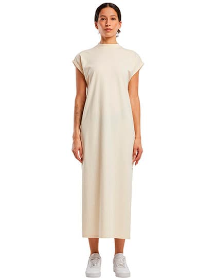 Ladies Long Extended Shoulder Dress — White Sand