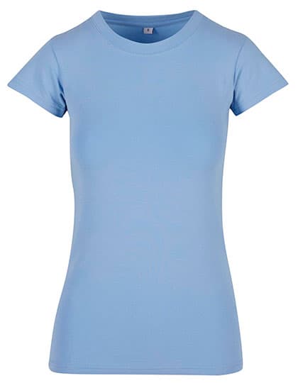 Ladies Basic Stretch Tee — Powder Blue
