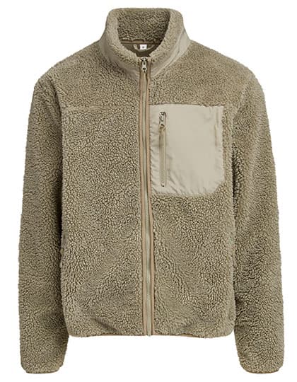 Bonded Sherpa Jacket — Pale Olive
