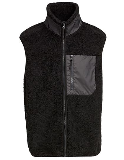 Bonded Sherpa Vest — Black