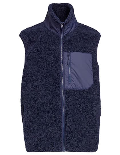 Bonded Sherpa Vest — Navy