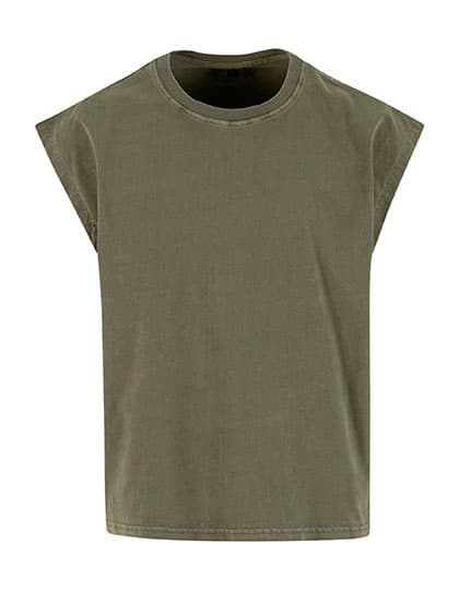 Vintage Cropped Heavy Sleeveless Tee — Warm Khaki