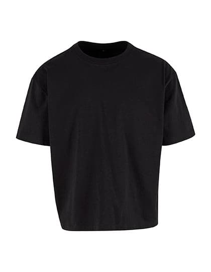 Cropped Oversized Tee — Black