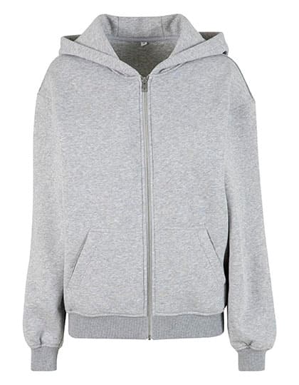 Ladies Loose Fit Zip Hoody — Heather Grey