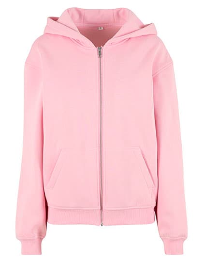 Ladies Loose Fit Zip Hoody — Soft Pink